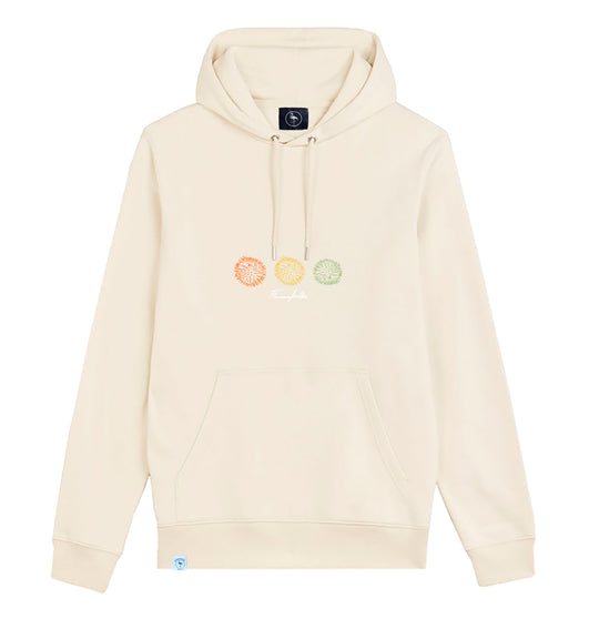 Sudadera con capucha blanco crudo Ballonish con diseño de peces globo de colores