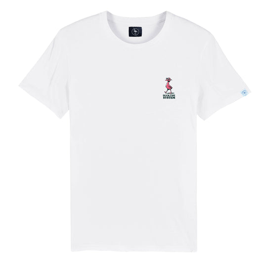 Camiseta Duck the System estampado pato líder rosa