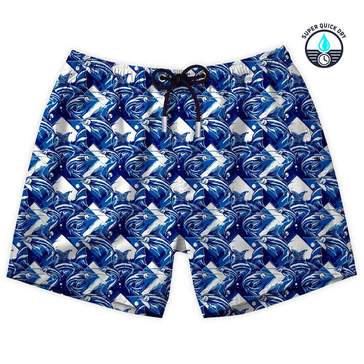 Bañador En Garde! estampado de pez espada azul