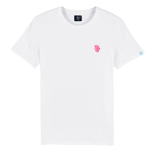 Camiseta HSTALA estampado gallina roja con mensaje oculto