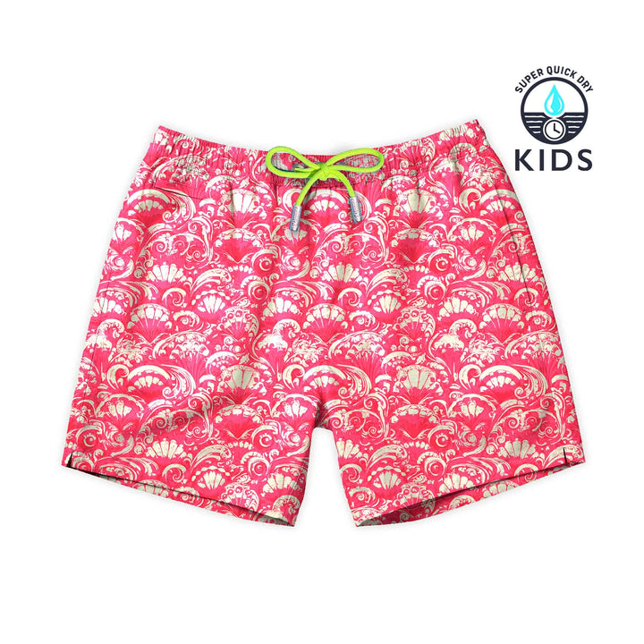 Bañador para niños Shelly con estampado de conchas rosa
