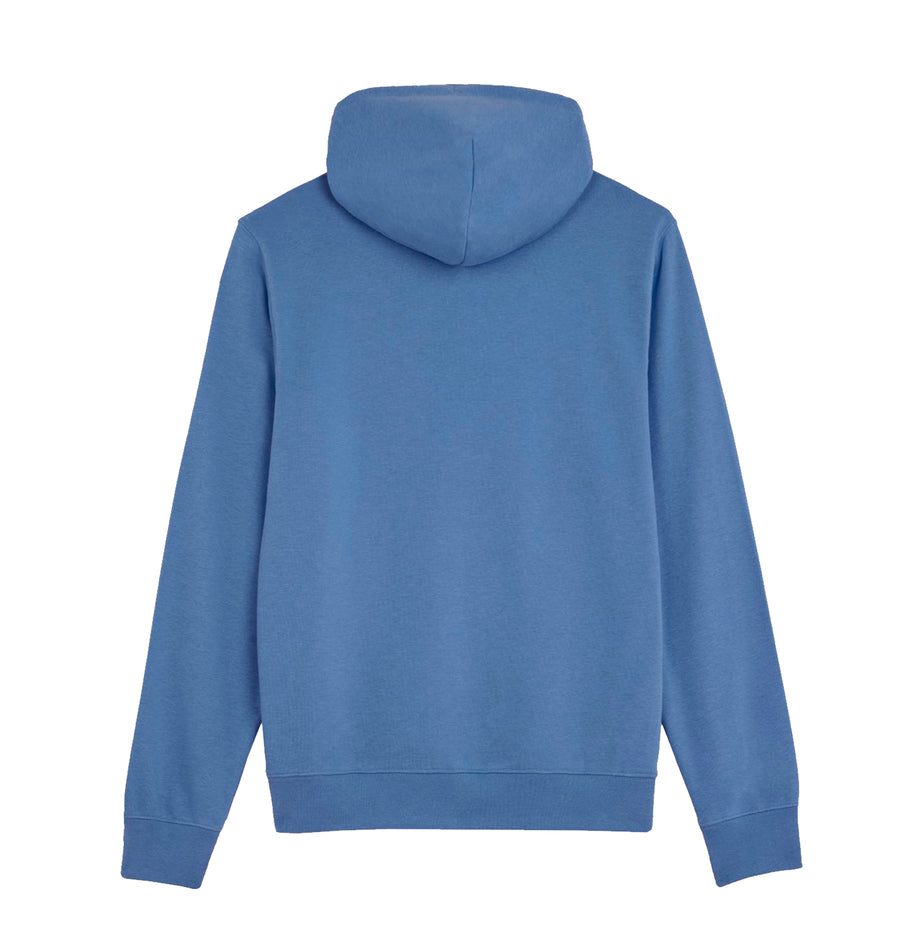 Sudadera con capucha azul Zero Fish con diseño de peces blancos nadando en forma de círculo