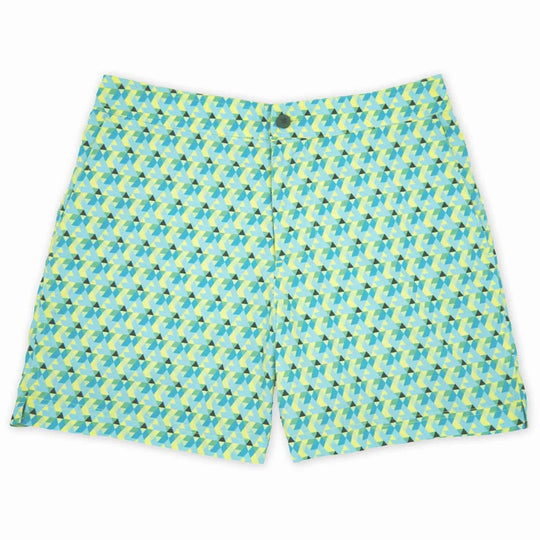 Bañador Ananas estampado de geométrico piñas turquesa y amarillo — vista delantera — fm-content:1MkxfLGOt8Jrz_FCYwsbtc-YBtkiLwa9B