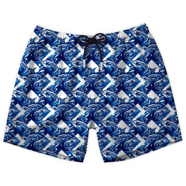 Bañador En Garde! estampado de pez espada azul