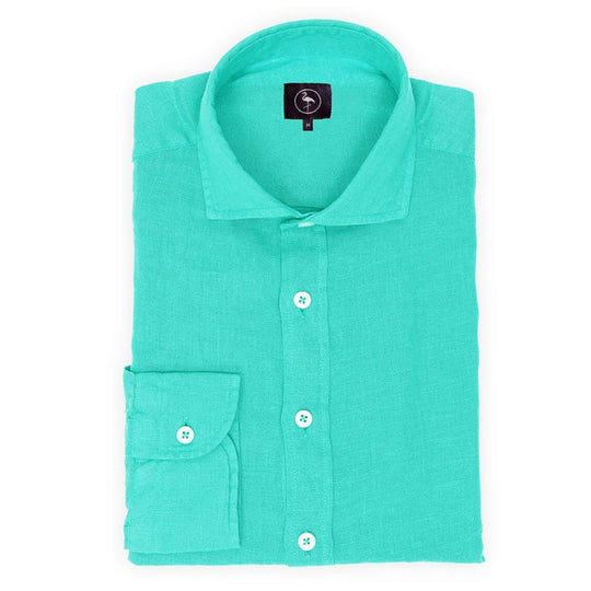 Camisa de lino Bora Bora color turquesa — fm-content:160P-AaohHWhVdknx0xbXbjIgA0nSyQjY