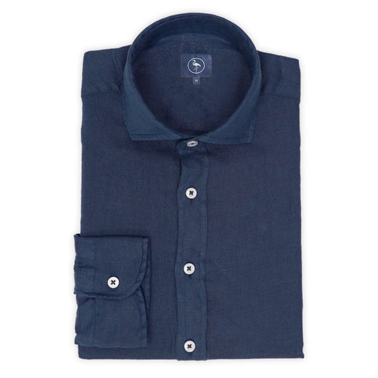 Camisa de lino Cocoa color azul acero — fm-content:1QW9uk9dMNb6KFlFbk604jJ6zKvEb733V