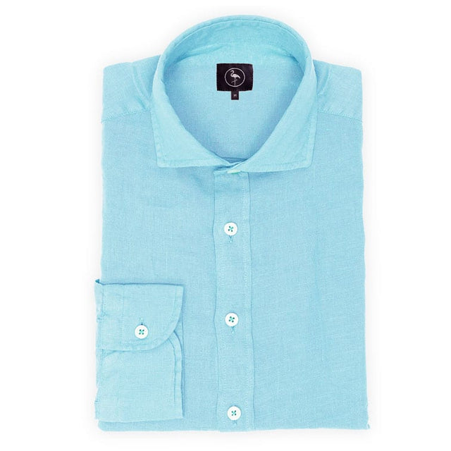 Camisa de lino Milos color azul claro