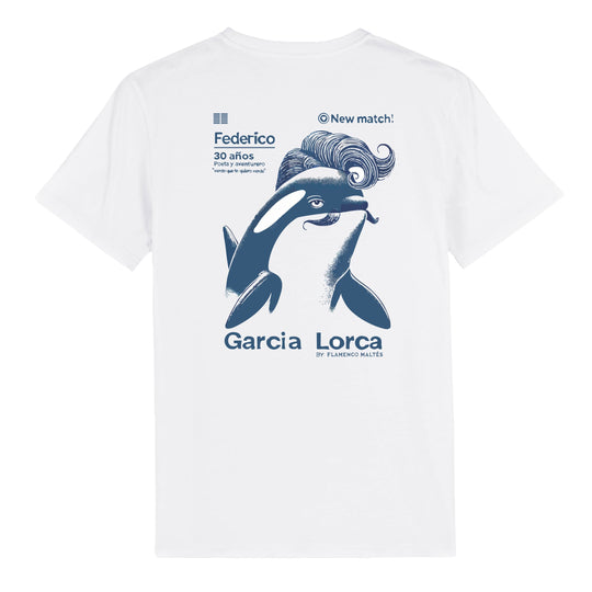 Camiseta New Match estampado perfil de la orca Garcia Lorca — vista trasera — fm-content:1R1BTm2U0ZAQc9rxXf9P5JcRlxcIyxQcT