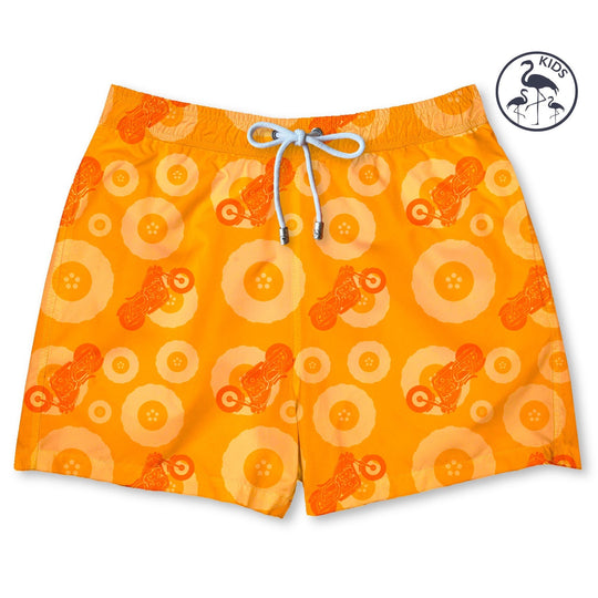 Bañador para niños Bike Juice con estampado de motos naranja