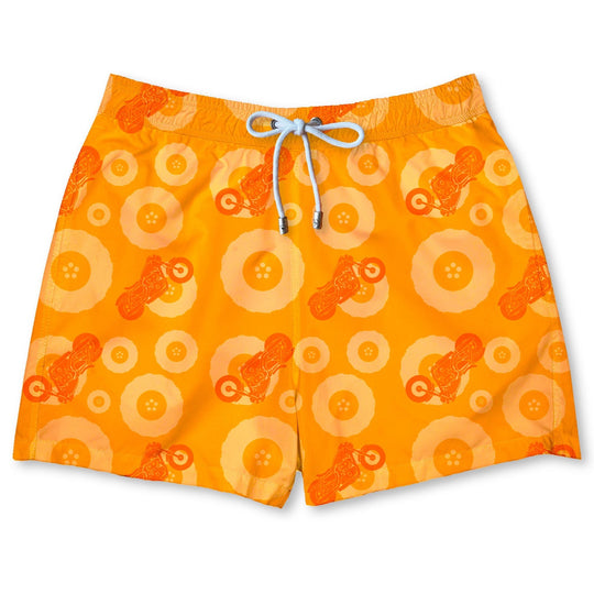 Bañador Bike Juice estampado de motos naranja